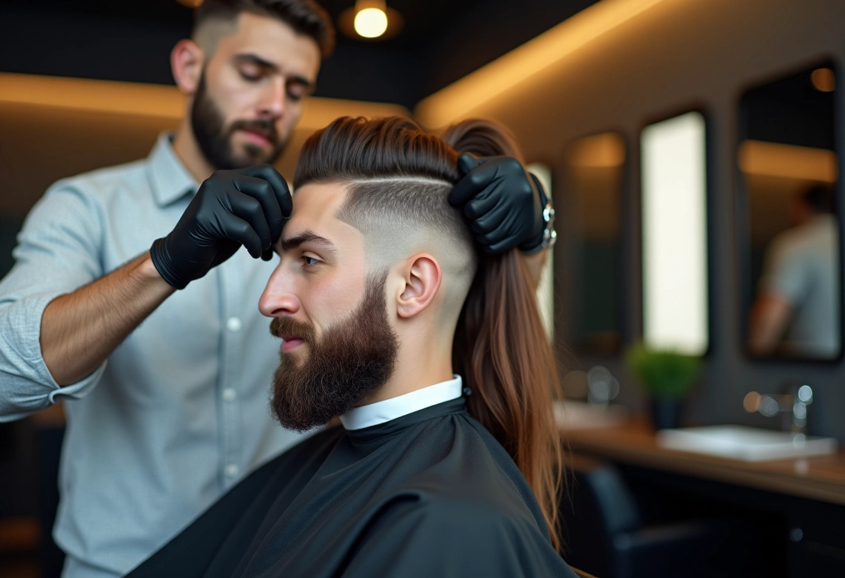 homme cheveux longs